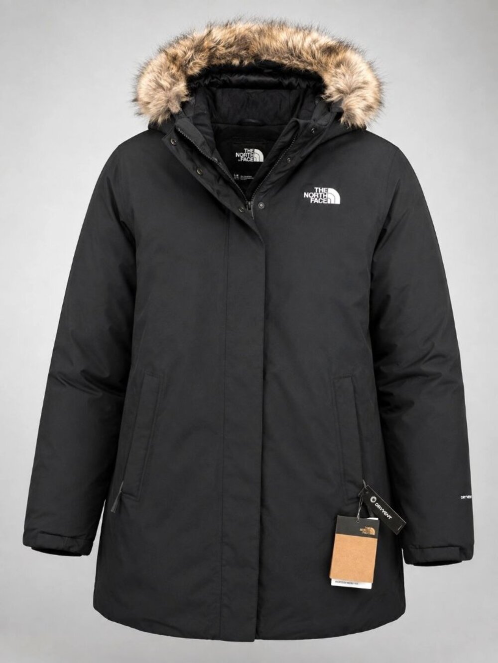 THE NORTH FACE Womens 3x Arctic Down Parka Black Waterproof 600 Coat Faux Fur